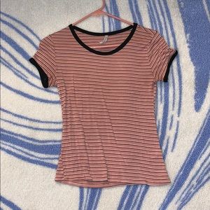 pink striped shirt